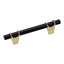 POIGNEE MEUBLE ALU ET ZAMAK  (6817) L.149 X ENTRAXE 96MM ANODISE NOIR ET DORE   1030906356