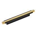 POIGNEE MEUBLE ALU  (6849) L.120 X ENTRAXE 96MM ANODISE LAITON ET NOIR BROSSE 1030906350
