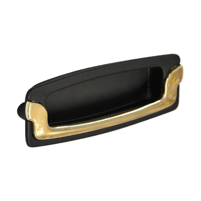 POIGNEE MEUBLE ZAMAK (6371) L.112 X ENTRAXE 96MM NOIR ET DORE  1030906367