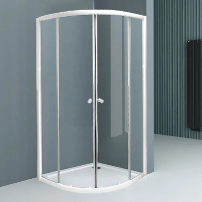 VITRE CABINE DE DOUCHE ROND 90X90CM TRASP BIANCO NESSR90 -1A(FIXES TRANSP.BL)+NESSR90B-1A(COULISS TRANP. BL) (2 ELMTS)