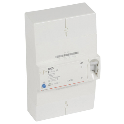 DISJONCTEUR DE BRANCHEMENT DIFFERENTIEL BACO 4P 10/30A 500MA 401012