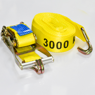SANGLE D'ARRIMAGE A CLIQUET ETDOUBLE CROCHETS 3000kg L.7M X 1.50 MM JAUNE   2090803042(SECUR+)