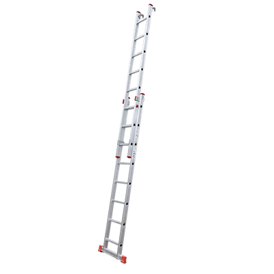 ECHELLE DOUBLE EXTENSIBLE AVEC DES CROCHETS 8 MARCHES H 3,76M P 11KG 10717 (MXLD JRMX)