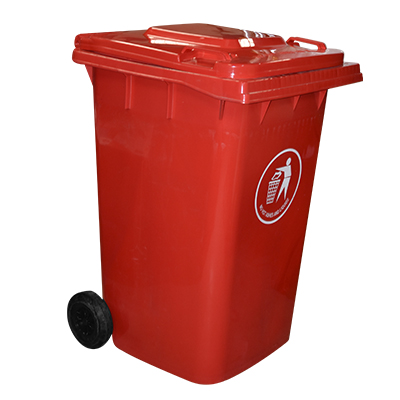 POUBELLE PLASTIQUE ROUGE 360L