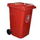 POUBELLE PLASTIQUE ROUGE 360L