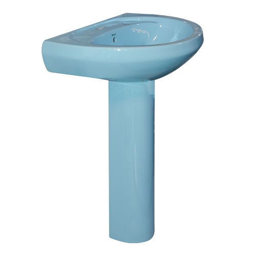LAVABO AVEC COLONNE  BLEU 54X45 CLASSIC (ORC)