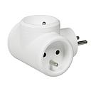 FICHE MULTIPRISES 16A 3X2XP+T 3 SORTEIES LATERALES BLANC 050632