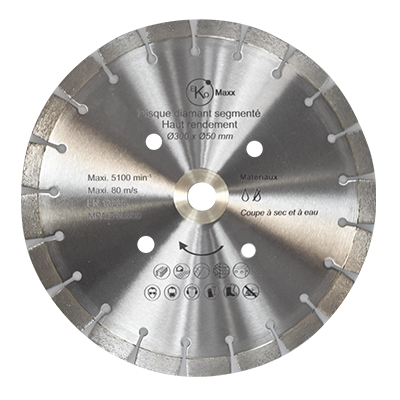 DISQUE DIAMANT SEGMENTE Ø300 x Ø50 mm MATERIAUX2010104102