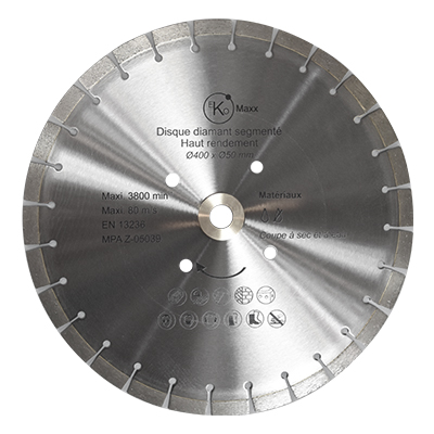 DISQUE DIAMANT SEGMENTE Ø400 x Ø50/Ø22.2 mm T3.4 mm materiaux 2010104101