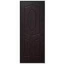 PORTE MDF AVEC MOTIF EN PVC 2010x838x40MM 3 PANEL OVAL TEXTURE DCF-RED WALNUT AVEC BANDE 40KG -30