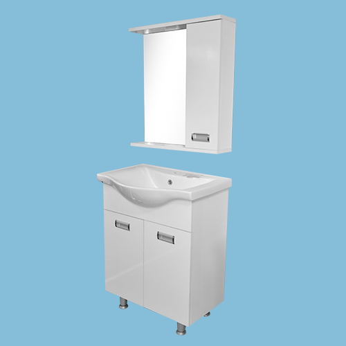 LAVABO MEUBLE+ MIROIR RWANDA  65CM SANS BONDE 90-1117 (CLK)TURQUIE 3 ELMTS  SANS BONDE