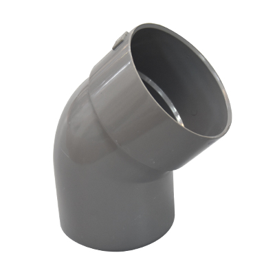 COUDE PVC 45°  φ100x3.3mm GRIS CLAIRE M/F  (RITL)