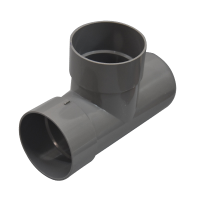 Tee PVC 90° Ø100x3.3mm gris claire M/F 3-2 (RITL)