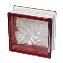BRIQUE DE VERRE 19x19x8cm S-COLOR RED CLOUDY PRIX NET