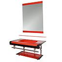 LAVABO EN VERRE 800x500x15mm RED BLACK JH-888-8 (2 ELMTS) SANS BOND