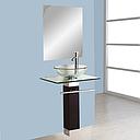 LAVABO EN VERRE AVEC MIROIRE  600x400x15mm (02ELEMENTS)JH-6013 SANS BONDE