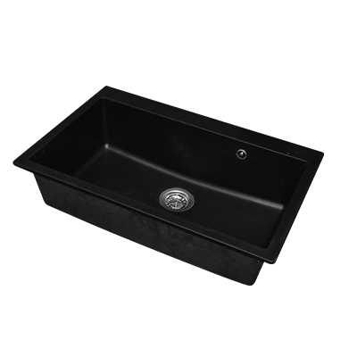 EVIER RESINE SIMPLE BAC STKZ ZENTIA BEE 7650 NEGRO LISO C/POLY 11088008