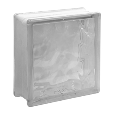 BRIQUE DE VERRE 19x19x8cm New Cloudy CLEAR PRIX NET