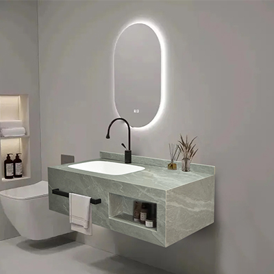 LAVABO MEUBLE AVEC MIROIR 1000x500x300mm AP1030  M330 SANS  BONDE