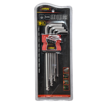 JEU DE 9 CLES A BILLE PLIANTES LONGEUR  STANDART Standard length(1,5-2-2,5-3-4-5-6-8-10MM) (ZLTLQ)