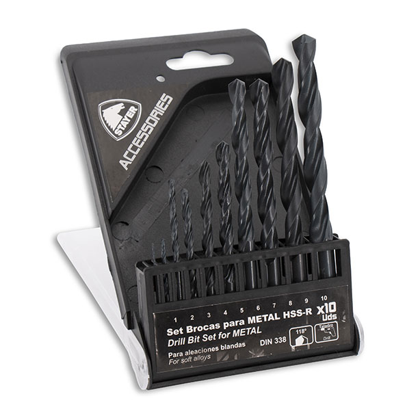 KIT FORET METAL  10 PCES  (1-10 MM) HSS-R STAYER 0012.000635