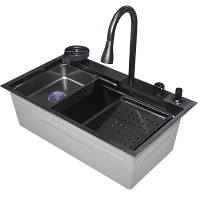 EVIER INOX  SIMPLE BAC AVEC SIPHON L 750 x W 450 x H 220 mm 3MM 1020201018