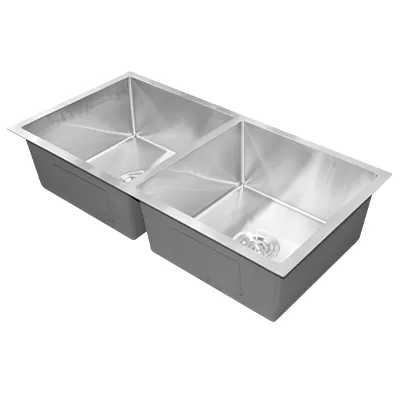 EVIER INOX  DOUBLE BAC AVEC ACCESSOIRES L 870 x W 440 x H 200 mm 1020201019