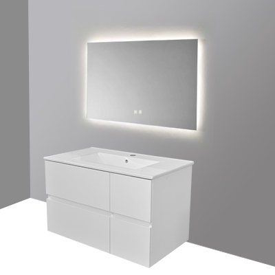 LAVABO MEUBLE Model No. JX01 + MIROIR LED L.80Xl.48XH.50CM (2elements) AVEC BONDE   1010301092