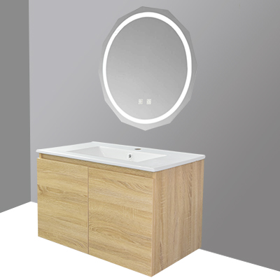 LAVABO MEUBLE Model No. JX04 + MIROIR LED L.80Xl.48XH.50CM (2elements) avec bonde   1010301093