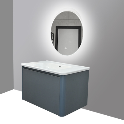 LAVABO MEUBLE Model No. JX08 + MIROIR LED L.80Xl.48xH.50CM (3elements) AVEC BONDE    1010301095