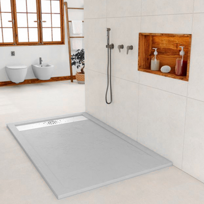 RECEVEUR DE DOUCHE RECTANGULAIRE EN RESINE AVEC SIPHON  EASY 120X80 WHITE