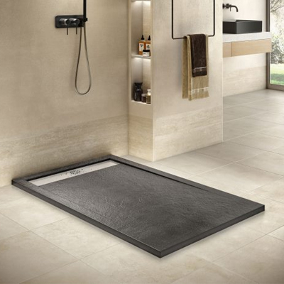 RECEVEUR DE DOUCHE RECTANGULAIRE EN RESINE AVEC SIPHON EASY 120X80 BLACK