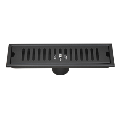 CANIVEAU DE DOUCHE RECTANGULAIR  L. 30 x W. 10 x H. 6 cm Ø50 mm. INOX SS304  Black VERTICAL   1010108009