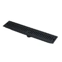 CANIVEAU DE DOUCHE INVISIBLE  RECTANGULAIRE  SS304 L. 50 x W. 10 x H. 6 cm Ø50 mm. Black VERTICAL  1010108011