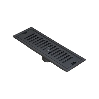 CANIVEAU DE DOUCHE RECTANGULAIRE INOX  SS304 L. 30 x W. 10 x H. 6 cm Ø50 mm GRIS SIPHON  HORIZONTAL   1010108012