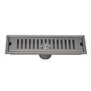 CANIVEAU DE DOUCHE RECTANGULAIR INOX  SS304 L. 30 x W. 10 x H. 6 cm Ø50 mm GRIS VERTICAL  1010108013