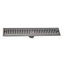 CANIVEAU DE DOUCHE RECTANGULAIR INOX  SS304 L. 50 x W. 10 x H. 6 cm Ø50 mm. GRIS SIPHON VERTICAL  1010108015
