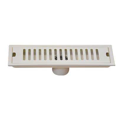 CANIVEAU DE DOUCHE RECTANGLE  SS304 L. 30 x W. 10 x H. 6 cm Ø50 mm. Cream VERTICAL  1010108017