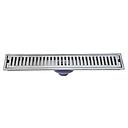 CANIVEAU DE DOUCHE RECTANGULAIRE Ø50   L. 50 x W. 10 x H. 6 cm INOX SS304 BROSSE  SIPHON HORIZONTAL  1010108021
