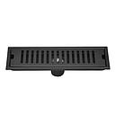 CANIVEAU DE DOUCHE RECTANGULAIR Ø50   L. 30 x W. 10 x H. 6 cm INOX SS304 BLACK  SIPHON HORIZONTAL  1010108023