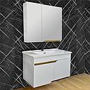 LAVABO MEUBLE +MIROIR JAPAN 85 CM  80 CM 90-1168  (CLK)TURQUIE 3 ELMTS SANS BONDE