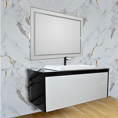 LAVABO MEUBLE +MIROIR 100 CM CLK-022  (CLK)TURQUIE  4 ELMT SANS BONDE