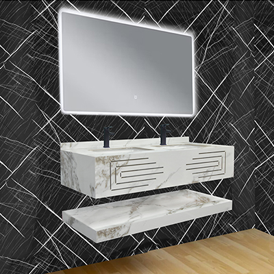 LAVABO + MIROIR ,1200x500x250mm AY12-120  (RITL) (3elmts) SANS BONDE