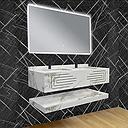 LAVABO + MIROIR ,1200x500x250mm AY12-120  (RITL) (3elmts) SANS BONDE