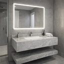 LAVABO MEUBLE + MIROIR LED 800x500x150mm  AY01-80(6003)  SANS BONDE  (3elmts)