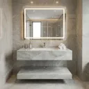 Lavabo meuble + miroir LED 800x500x150mm AY01-80 sans bonde (6003); (3elmts)