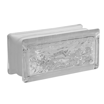 BRIQUE DE VERRE 19x9x8cmCM  ICE CRYSTAL PRIX NET