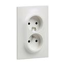 PRISE DE  DOUBLE AVEC ECLIPS COMPLET ENC 2P 4MOD 2X2P +T230V 16A BLC UB3121WH