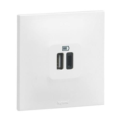 CHARGEUR USB A+C ENC 1P 2MOD AC/DC ADAPTER100- 240V~ WHITE URBANO LEGRAND UB3510WH