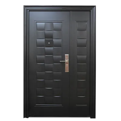 PORTE METALLIQUE XD-088 2050X1200 MM, NOIR MAT  OUVERTURE GAUCHE EXTERIEUR 120° AVEC JUDAS U986325